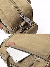 voordelige Herentassen-Herentas van canvas met meerdere vakken, geschikt als messenger- of crossbodytas – verstelbare riem, grote inhoud, duurzame stof, ideaal voor dagelijks gebruik, woon-werkverkeer en reizen.