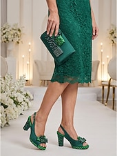 levne Matka nevěsty/ženicha-Dámské hnědé sandály na podpatku &amp;sada odpovídajících kabelek - elegantní outfit pro matku na městské svatbě, formální příležitosti