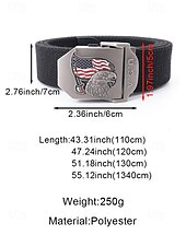 זול אביזרים-חגורת פוליאסטר מתכווננת לגברים עם אבזם דגל אמריקאי, חגורת מותן פטריוטית רב-צבעונית לאירועי יום השנה ה-250 לארה"ב, יום העצמאות, טיולים, חופשות ולבוש ספורטיבי קז'ואל