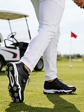 cheap Men's Golf Shoes-Men's Premium White Golf Shoes with High-Performance Outsole – Stylish and Comfortable for Professional Golf Players