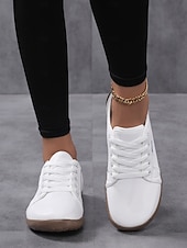 billige Sneakers til kvinner-damerosa sneakers med bred passform og snøring, lette, uformelle tursko i kunstskinn for reiser og trening &amp;hverdagskomfort