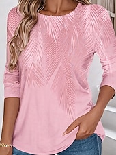  Per donna Maglietta Stampato Floreale Grafico Piante Elegante Classico Moderno Manica Lunga Girocollo Top Regolari Quotidiano Weekend Abbigliamento da vacanza Blu Rosa Blu Reale Verde Grigio Estate