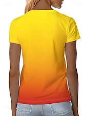 abordables T-shirt Art &amp; Design-Femmes T-shirt Imprimé Graphique Abstrait Bohème ancien Élégant Manche Courte Col ras du cou Hauts Réguliers Quotidien Bleu Jaune Rose Claire Violet Claire Fuchsia Été Printemps