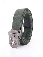 זול אביזרים-חגורת פוליאסטר מתכווננת לגברים עם אבזם דגל אמריקאי, חגורת מותן פטריוטית רב-צבעונית לאירועי יום השנה ה-250 לארה"ב, יום העצמאות, טיולים, חופשות ולבוש ספורטיבי קז'ואל