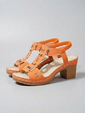 abordables Sandales à talons-Sandales blanches à talons carrés ajourées pour femmes – chaussures d'été élégantes pour une tenue décontractée, une garden-party, un rendez-vous ou au quotidien.
