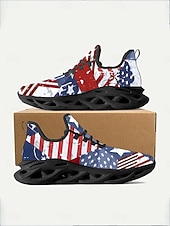  USA 250 Flag löparsneakers för kvinnor – lätta, andningsbara snörskor, patriotiska stjärnor &randig stil för självständighetsdagen, parader, gatufestivaler, utomhuspromenader &vardagskläder