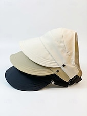 halpa Naisten hatut-Naisten polyesteristä valmistettu avoin aurinkolippalakki, monivärinen pakattava leveälierinen lippalakki korvaremmillä, vapaa-ajan käyttöön, matkoille, lomalle, rannalle ja ulkoiluun