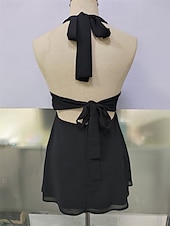 tanie Prosta sukienka-Damskie Sukienka mini Biała sukienka Czarna sukienka Elegancka sukienka Moda Gorący Klasyczny Codzienny Na zewnątrz Plaża Luźna Równina Bez rękawów W serek Czarny Biały Rumiany róż Czerwony Lato