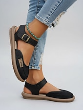 economico Ballerine da donna-Sandali Mary Jane da donna beige in rete – sandali traspiranti e leggeri con cinturino regolabile, scarpe estive casual per viaggi, giardino e uso quotidiano