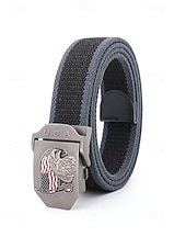 זול אביזרים-חגורת פוליאסטר מתכווננת לגברים עם אבזם דגל אמריקאי, חגורת מותן פטריוטית רב-צבעונית לאירועי יום השנה ה-250 לארה"ב, יום העצמאות, טיולים, חופשות ולבוש ספורטיבי קז'ואל