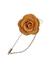 abordables Boda ACC-Pin de solapa con flor de poliéster elegante para hombre: múltiples opciones de color, elegante y moderno, perfecto para bodas y fiestas.