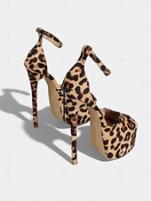 abordables Escarpins à plateforme-Escarpins à plateforme léopard pour femmes - soirées &amp;chaussures de pole dance