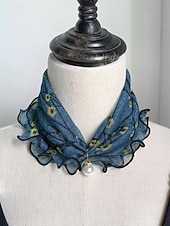 economico Accessori per le vacanze-sciarpa in chiffon di poliestere in stile bohémien da donna, stampe floreali multicolori, fascia versatile, perfetta per l'abbigliamento casual quotidiano e le vacanze al mare