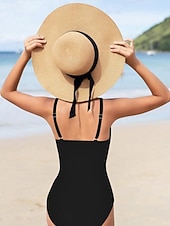 abordables Maillot de bain une pièce-Maillot de bain Enfants Fille Extérieur Bloc de Couleur Vacances Évider Maillots de bain 4 ans et + Été Bleu Noir Vert Véronèse