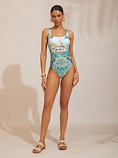 preiswerte Designer-Bademode-Baleareninseln blauer Stretch-Einteiler-Badeanzug