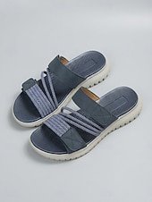 economico Infradito scivolosi-Sandali da donna con cinturino elastico: ciabatte comode e leggere a punta aperta con suola antiscivolo imbottita, perfette per l'estate, la casa, la spiaggia, i viaggi e l'uso quotidiano.