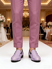 abordables Mocassins-Mocassins bleus pour homme en similicuir à motif crocodile, modèle à enfiler, style moderne et élégant, parfaits pour les hommes élégants lors de soirées, d'occasions spéciales et de mariages.