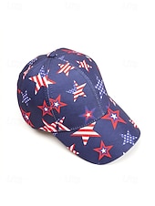  Patriotyczna damska czapka baseballowa z poliestru, z nadrukiem flagi USA w wielu stylach, regulowana, idealna na 250. rocznicę USA, Dzień Niepodległości i na co dzień.
