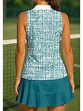 abordables Camisa de Mujer-Mujer Geométrico Camisa deportiva Camisas de polo Camiseta sin mangas Camiseta de tenis Sin Mangas Floral Botones UPF50+ Resistente a los rayos UV Alta elasticidad Dispersor de humedad Transpirable