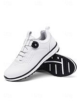 cheap Men's Golf Shoes-Men's Golf Shoes with Adjustable BOA Fit System – Premium Faux Leather, Stylish White Design for Golf &amp; Outdoor Sports