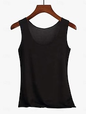 cheap Plain Tank-Women's Tank Top Sleeveless Shirt Tee Top Solid Color Fashion Stylish Classic Sleeveless Crew Neck Regular Tops Daily Going out Weekend Blue Apricot pink Black White Pink Summer Spring
