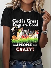 economico Maglietta di Umorismo &amp; Citazioni-Festa di San Patrizio Per donna Maglietta Stampato Grafico Animale Lettera Vintage Elegante Classico Manica Corta Girocollo Top Regolari Quotidiano Weekend Blu Nero Bianco Rosa Viola Estate Primavera