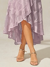  Dame Maxikjole Rysjekjole Elegant Daglig Feriereise Bryllupsgjest Blonde Multi Layer Normal Blomstret Ermeløs Crew-hals Syrin