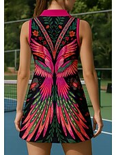 levne Dámské šaty-Dámské Cikánský Sportovní šaty Tenisové polo šaty Bez rukávů Čtvrtletní zip Elastický Ter Emen Prodyšné Volejbal Tenis Golf Přehnutý Šaty Růžová Oblečení na tenis