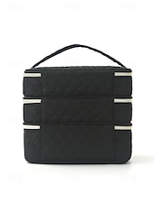 cheap Vacation &amp; Travel Bags-Women's Quilted Polyester Makeup Organizer, Multi-Color, Large Capacity with Multiple Compartments, Ideal for Daily Use, Vacation and Travel