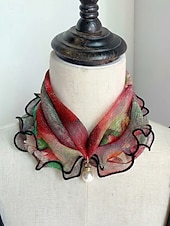 economico Accessori per le vacanze-sciarpa in chiffon di poliestere in stile bohémien da donna, stampe floreali multicolori, fascia versatile, perfetta per l'abbigliamento casual quotidiano e le vacanze al mare