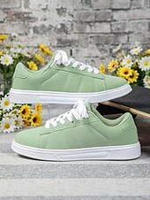 preiswerte Damen-Sneaker-Grüne Damen-Sneaker – minimalistische Schnürschuhe für Damen, ideal für Reisen, Alltag und Shopping