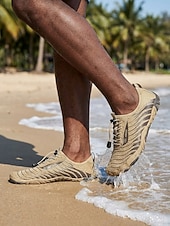 cheap Men-Men's Khaki Quick-Dry Water Shoes Lightweight Breathable Barefoot Beach Sneakers for Water Activities, Swimming, Kayaking, River Trekking, Beach Walking and Outdoor Adventure
