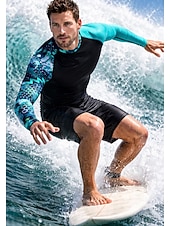 cheap Men's Rash Guard-Men's Standard Rash Guard Swim Shirt Geometric Abstract Camo / Camouflage UPF50+ UV Protection Quick Dry Long Sleeve Swimwear Sun Shirt Surfing Canoeing Beach Summer