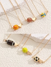 cheap Accessories-Women's Soccer Ball Pendant Necklace Bracelet Set Alloy Fan Jewelry in Multiple Ball Styles for Soccer Matches, Sports Fans, Casual Daily Wear &amp; Travel Vacation