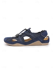 abordables Sandalias Deportivas-Zapatos de senderismo al aire libre de color caqui para mujer, sandalias de trekking ligeras y transpirables con malla de secado rápido para caminar por senderos y trekking fluvial. &amp;aventuras de
