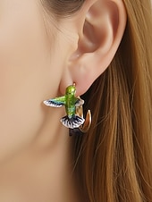 halpa Naisten korvakoru-naisten kolibri-korvakorut, metalliseosmateriaali, boho-tyyli, värikäs emalikuvio, kevyet ja ainutlaatuiset, täydelliset lomalle, matkoille ja rentoon arkikäyttöön