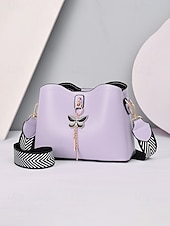 baratos Malas com Alça-Bolsa transversal feminina em couro sintético com alça ajustável, pingente de borboleta, bolsa casual chique multicolorida para uso diário, deslocamento para o trabalho e passeios de férias.