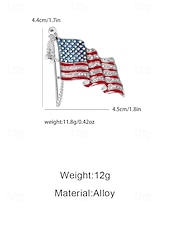 tanie Akcesoria-Zestaw broszek patriotycznych dla kobiet, ze stopu metali, w kolorze złotym i srebrnym, 2-częściowe przypinki z flagą USA, idealne na 250. rocznicę USA, Dzień Niepodległości i na co dzień