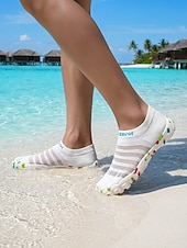 economico Donne-Scarpe da acqua da donna a punta larga in maglia – calzini da acqua leggeri, ad asciugatura rapida, a piedi nudi, con suola antiscivolo, minimalisti, da spiaggia &amp;stile outdoor per nuoto, snorkeling,