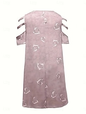 cheap White Casual Dresses-Women's Mini Dress Casual Dress Print Dress Elegant Fashion Modern Outdoor Vacation Going out Loose Fit Heart Short Sleeve V Neck Blue White Purple Green Summer Spring