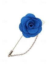 abordables Boda ACC-Pin de solapa con flor de poliéster elegante para hombre: múltiples opciones de color, elegante y moderno, perfecto para bodas y fiestas.