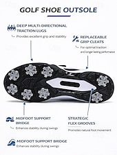 cheap Men's Golf Shoes-Men's Premium White Golf Shoes with High-Performance Outsole – Stylish and Comfortable for Professional Golf Players