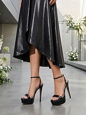 preiswerte Hochzeitsgast-Nude Plateau-Pumps für Damen – elegante Riemchenschuhe für Hochzeitsgäste, perfekt für Hochzeiten und Empfänge in der Stadt &amp;formelle Veranstaltungen