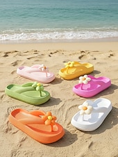 economico Infradito scivolosi-sandali infradito da donna con fiori colorati – graziose ciabatte estive da spiaggia con suola morbida e ammortizzata per abbigliamento casual, piscina e vacanze
