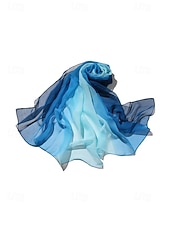 billige Ferietilbehør-Dameskjerf i bohemsk gradientstil i chiffong, flerfarget, lett polyestersjal for fritidsbruk, reise, ferie, strand og resortstil