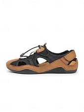 abordables Sandalias Deportivas-Zapatos de senderismo al aire libre de color caqui para mujer, sandalias de trekking ligeras y transpirables con malla de secado rápido para caminar por senderos y trekking fluvial. &amp;aventuras de