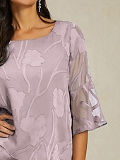 preiswerte Schicke Blusen-Damen Spitzenbluse Bluse Elegante Oberteile Chiffon Tops Asymmetrischer Saum Einfarbig Blumen Grafik Elegant Stilvoll Basic Halbarm Flattrige Ärmel U-Boot-Ausschnitt Normale Oberteile Täglich Arbeit