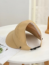 halpa Naisten hatut-Naisten polyesteristä valmistettu avoin aurinkolippalakki, monivärinen pakattava leveälierinen lippalakki korvaremmillä, vapaa-ajan käyttöön, matkoille, lomalle, rannalle ja ulkoiluun