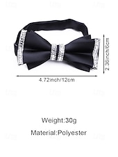 זול חתונה ACC-פפיון פוליאסטר לגברים - אפשרויות צבעוניות, עיטורי אבני חן, גודל מתכוונן, מושלם לחתונות ומסיבות