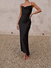 Χαμηλού Κόστους Πάρτι Φορέματα-Γυναικεία Μίντι φόρεμα Φόρεμα για πάρτυ Κοκτέιλ Φόρεμα Φόρεμα σε ευθεία γραμμή Σλιπ Φόρεμα Κομψό Μοντέρνα Βραδινό Πάρτυ Πάρτι Ειδική Περίσταση Κανονικό Σκέτο Αμάνικο Λαιμόκοψη V